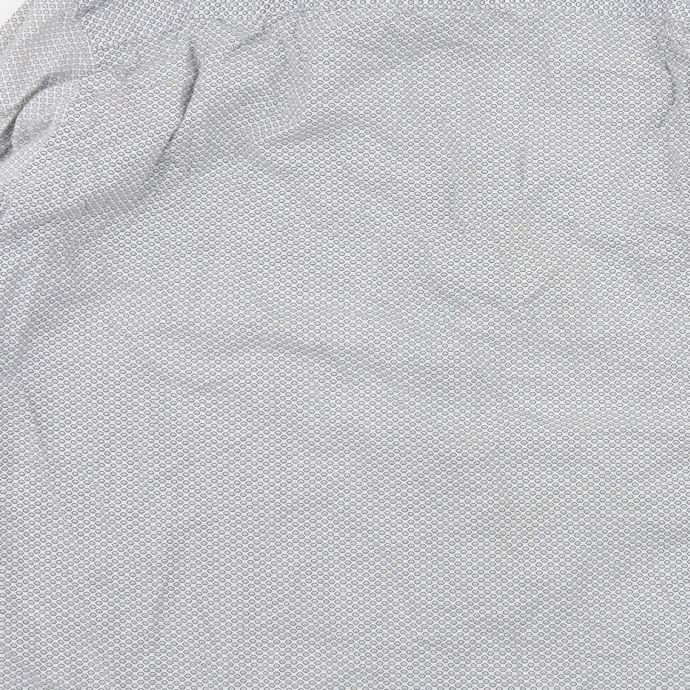 Taylor & Wright Mens White Polka Dot   Button-Up Size 15.5
