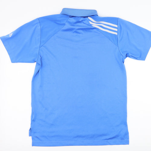 adidas Mens Black Striped Jersey  Polo Size S