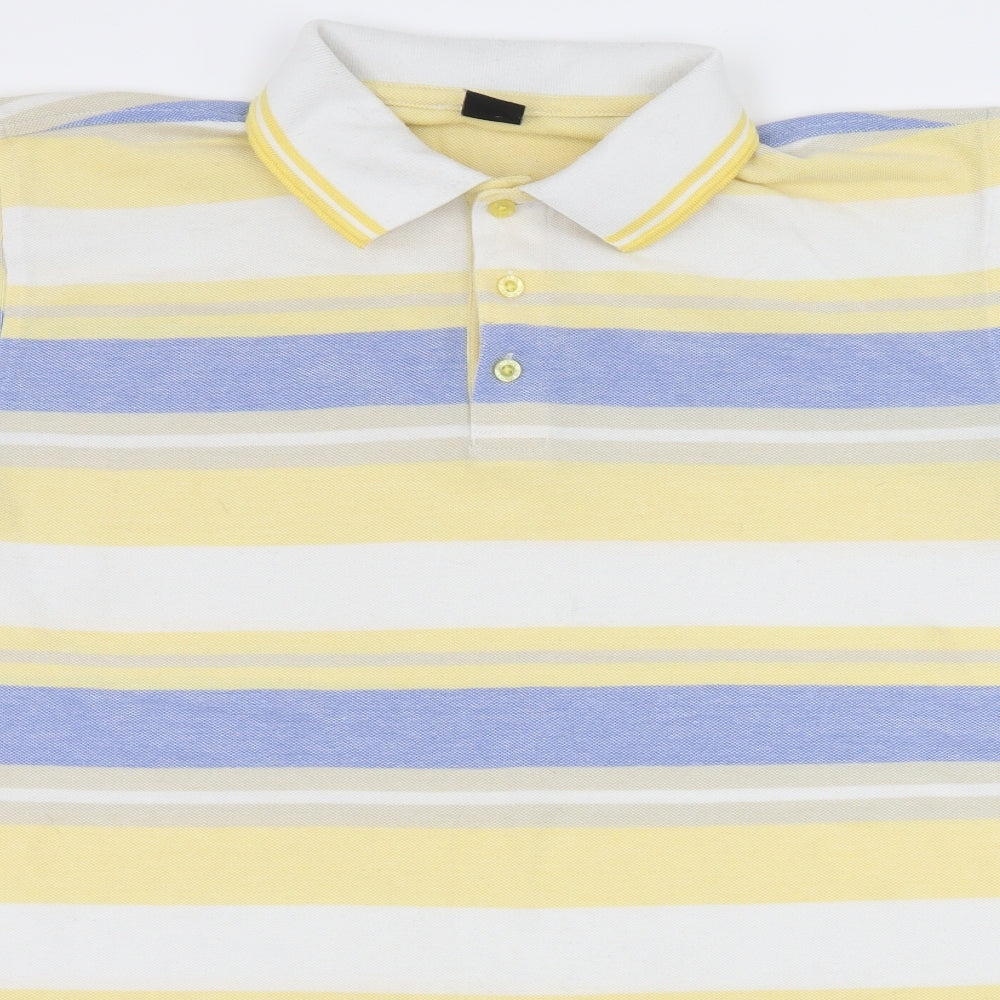 Cotton Traders Mens Multicoloured Striped Jersey  Polo Size L