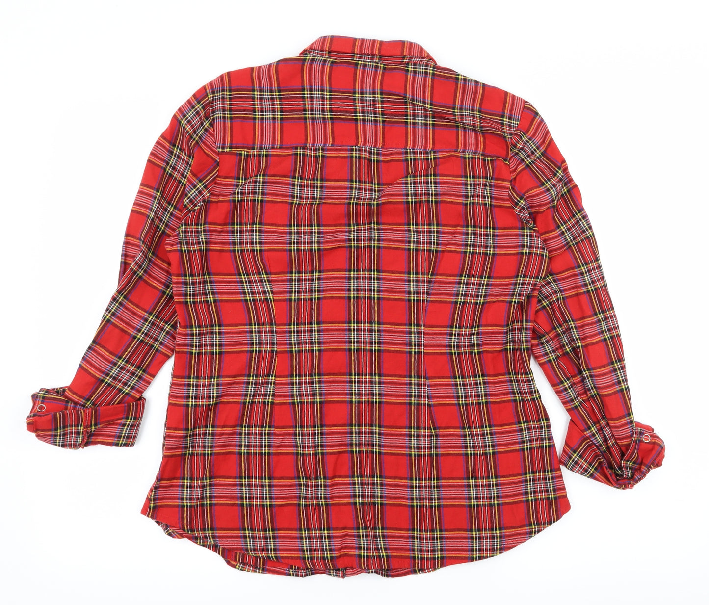 F&F Womens Red Plaid  Basic Button-Up Size 16