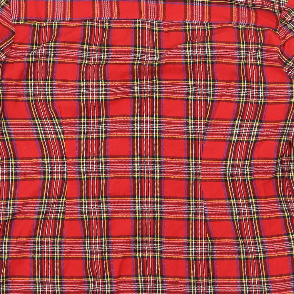 F&F Womens Red Plaid  Basic Button-Up Size 16