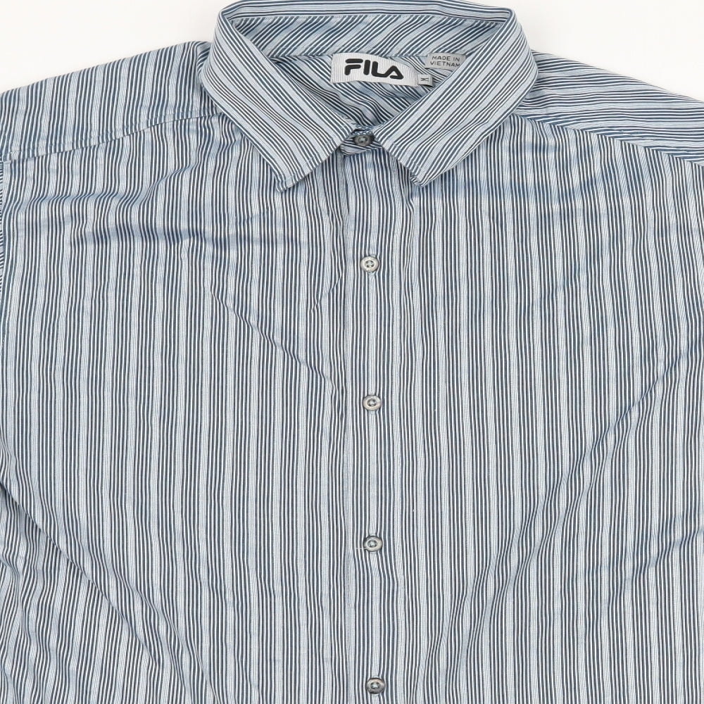 FILA Mens Multicoloured Striped   Button-Up Size M