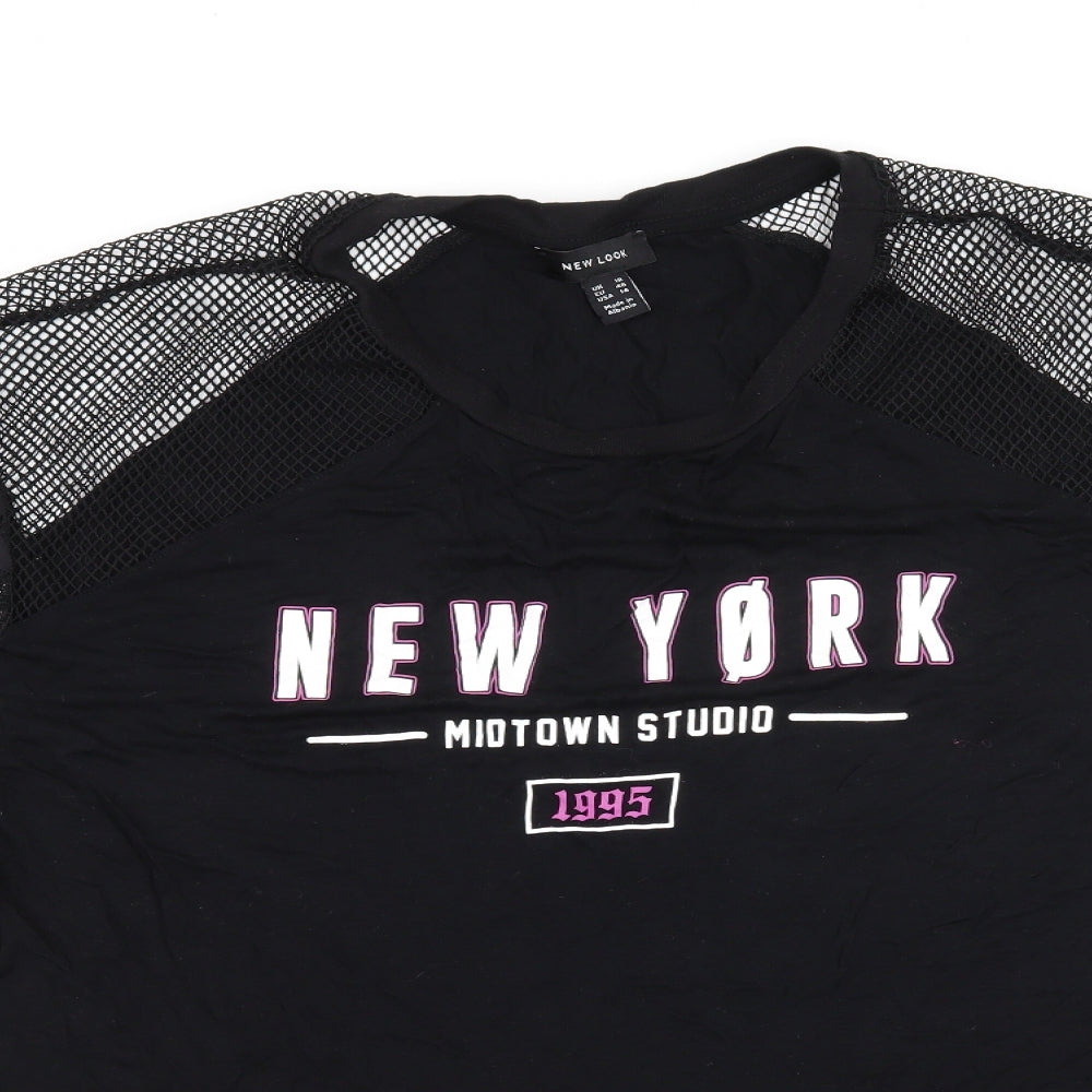 New Look Womens Black  Jersey Basic T-Shirt Size 18  - New york