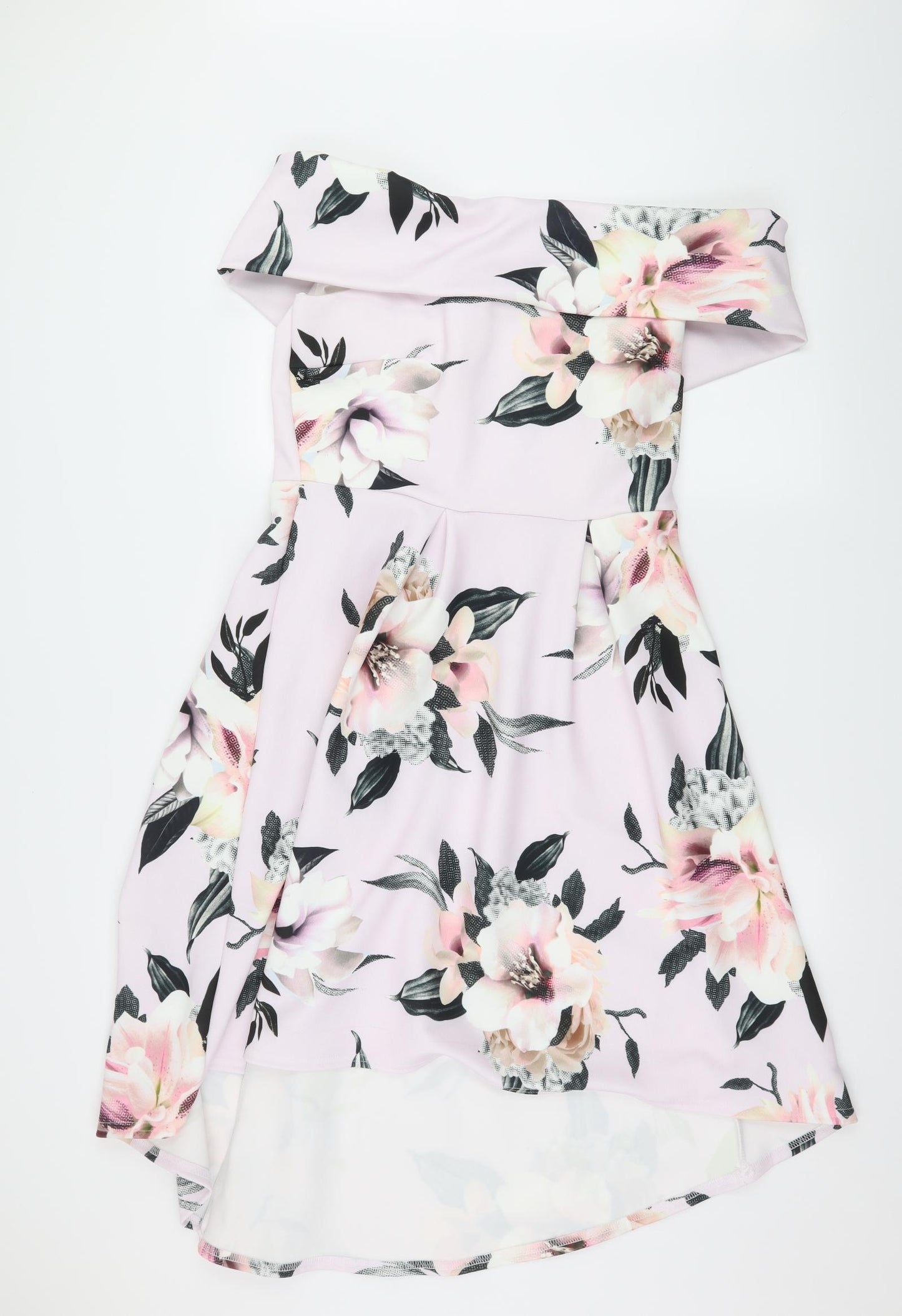 Jessica Wright Womens Pink Floral  Fit & Flare  Size 16  - Dipped hem