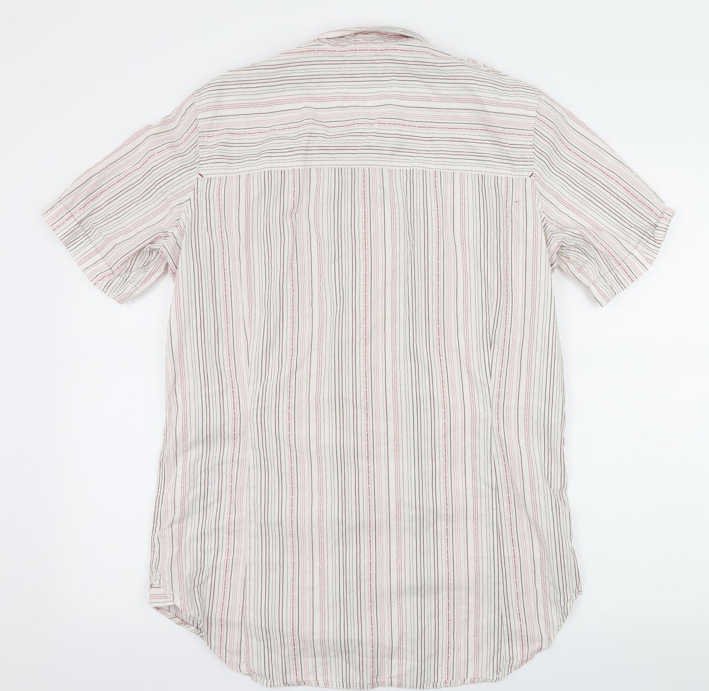 Diesel Mens White Striped   Button-Up Size L