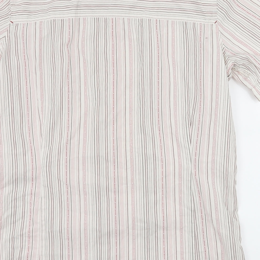 Diesel Mens White Striped   Button-Up Size L
