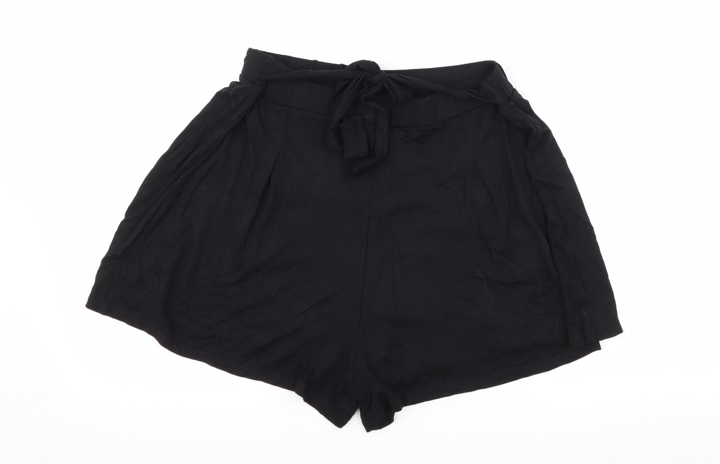 ASOS Womens Black  Jersey Paperbag Shorts Size 16