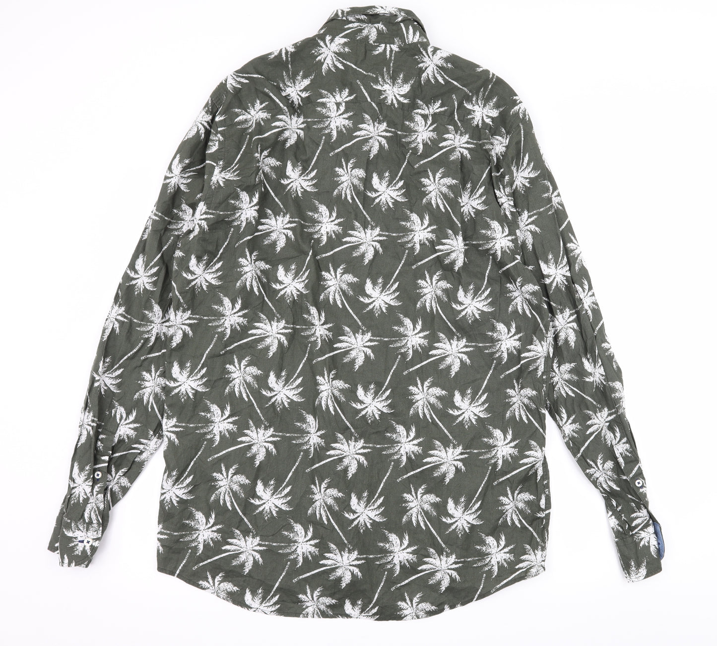 Tommy Hilfiger Mens Green Fair Isle   Button-Up Size XL  - Palm Tree