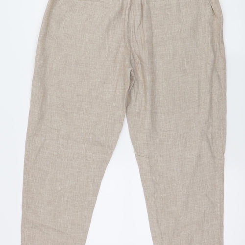 Nutmeg Womens Beige   Cropped Trousers Size 14 L27 in