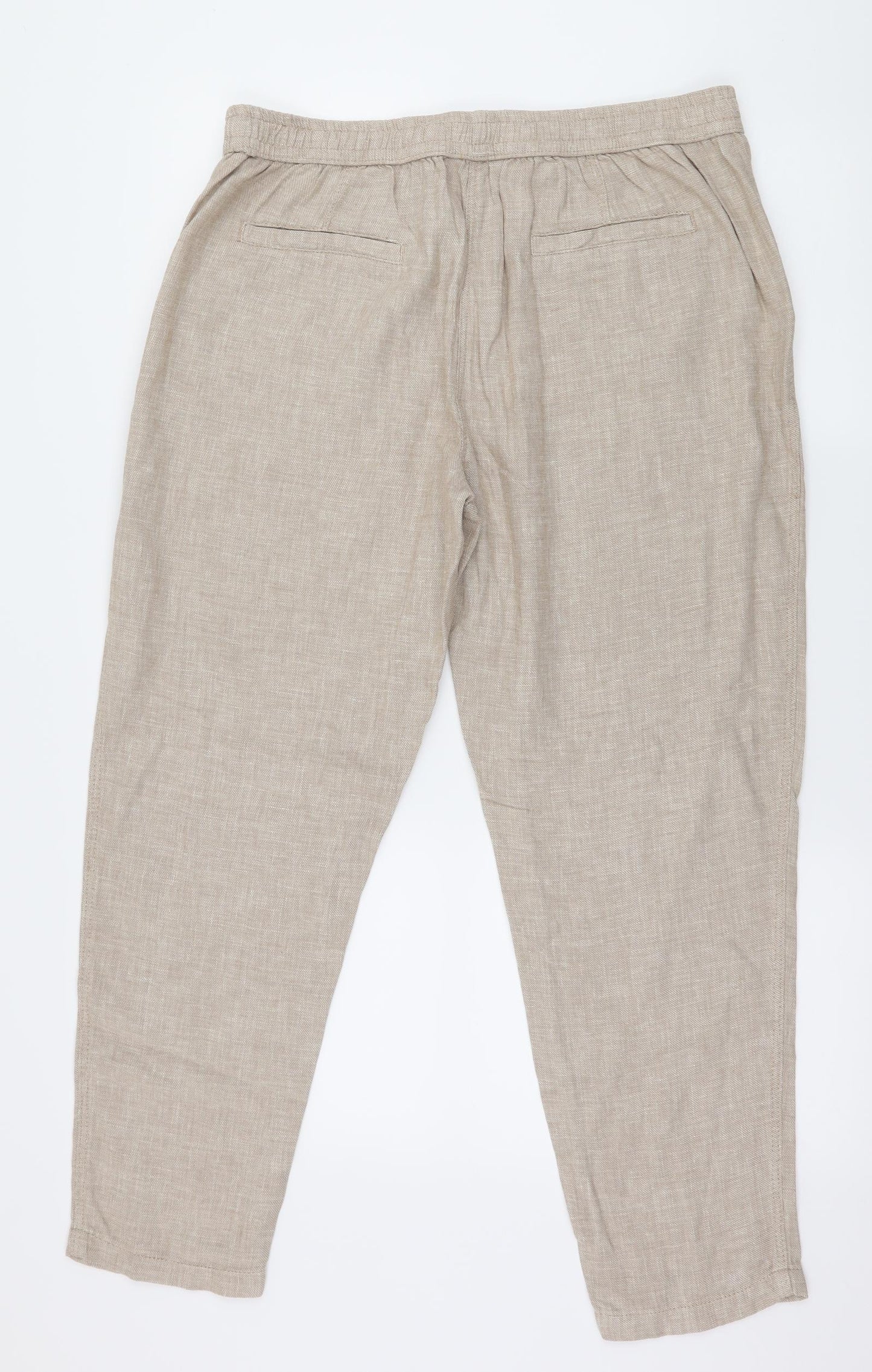 Nutmeg Womens Beige   Cropped Trousers Size 14 L27 in