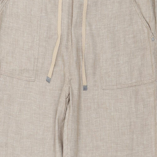Nutmeg Womens Beige   Cropped Trousers Size 14 L27 in