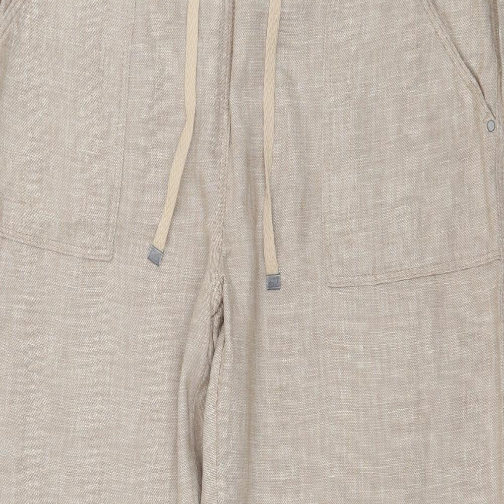 Nutmeg Womens Beige   Cropped Trousers Size 14 L27 in