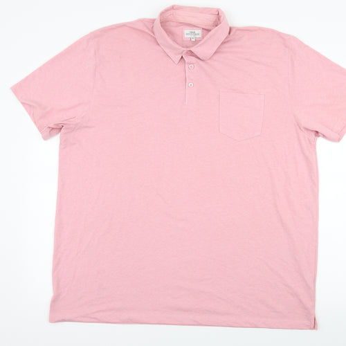 NEXT Mens Pink Colourblock Jersey  Polo Size 2XL