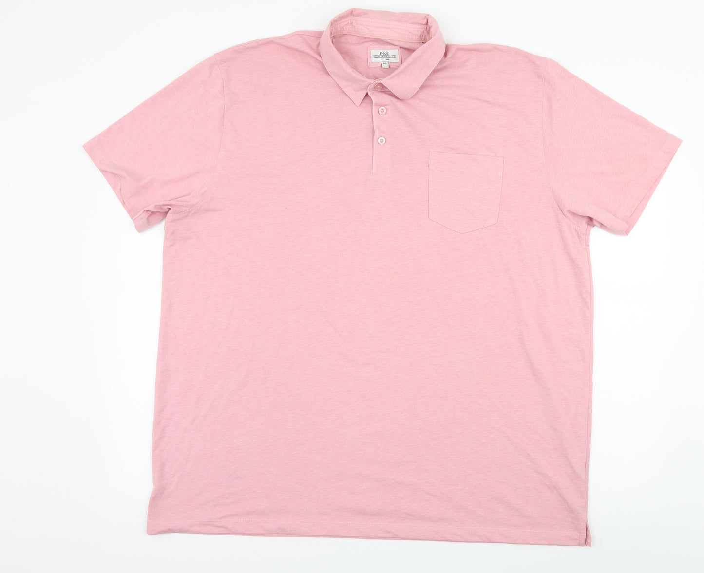 NEXT Mens Pink Colourblock Jersey  Polo Size 2XL