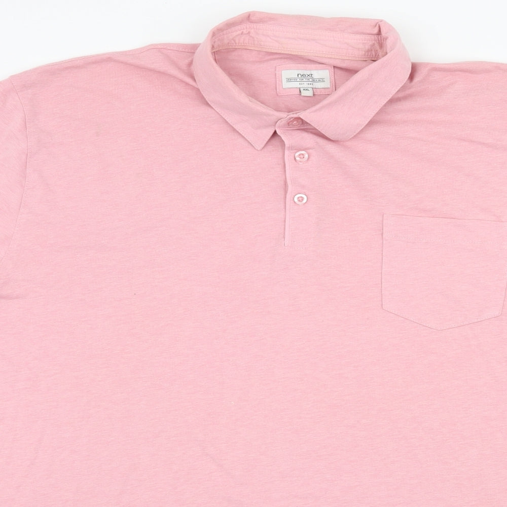 NEXT Mens Pink Colourblock Jersey  Polo Size 2XL