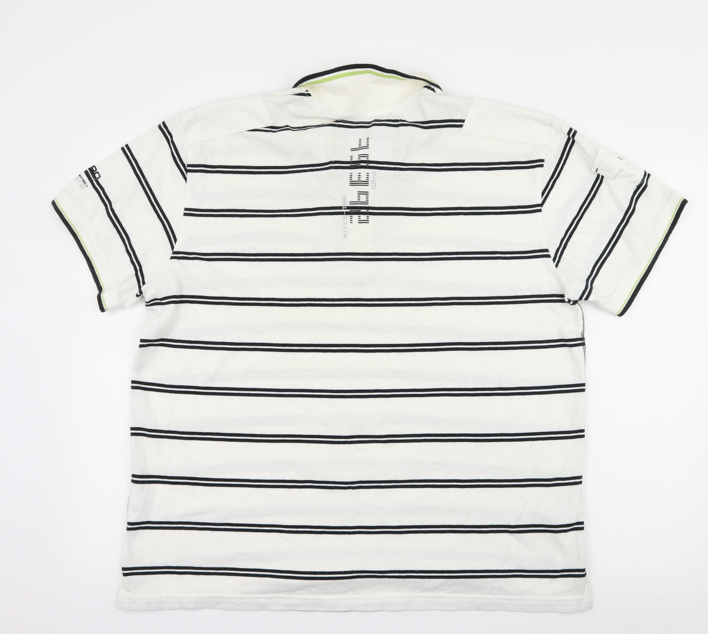 NEXT Mens White Striped Jersey  Polo Size XL