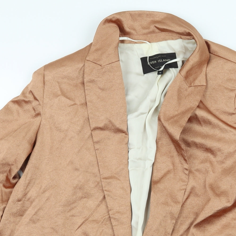 River Island Womens Brown   Jacket Blazer Size 16