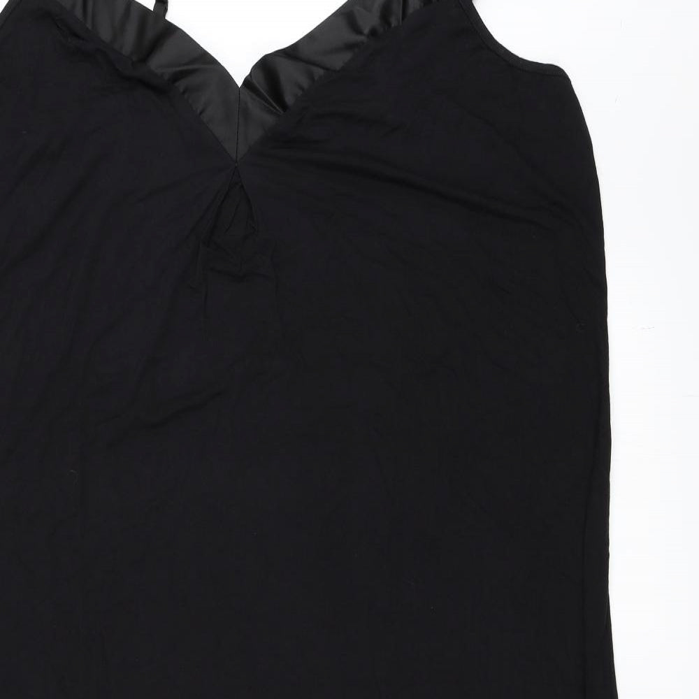 Pretty Secrets Womens Black Solid  Cami Dress Size 24