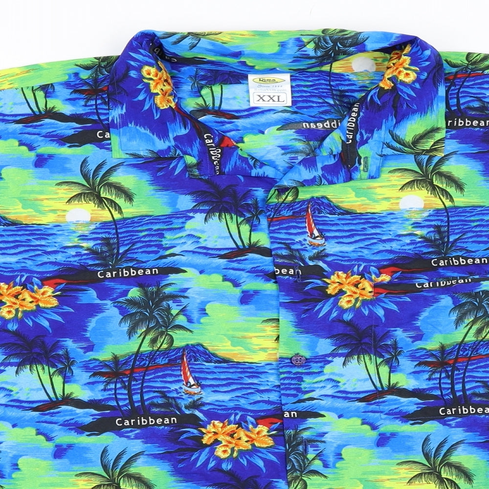 Rima Mens Blue    Button-Up Size 2XL