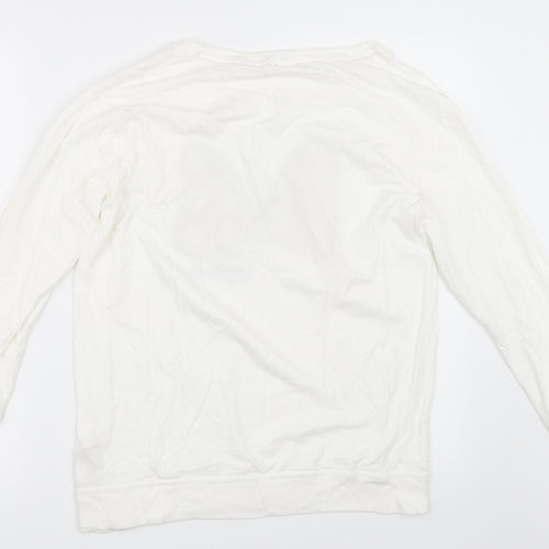Disney Womens White   Pullover Sweatshirt Size 10