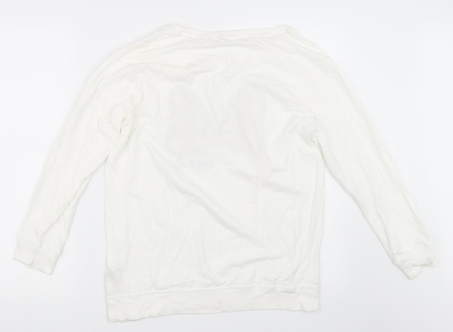 Disney Womens White   Pullover Sweatshirt Size 10
