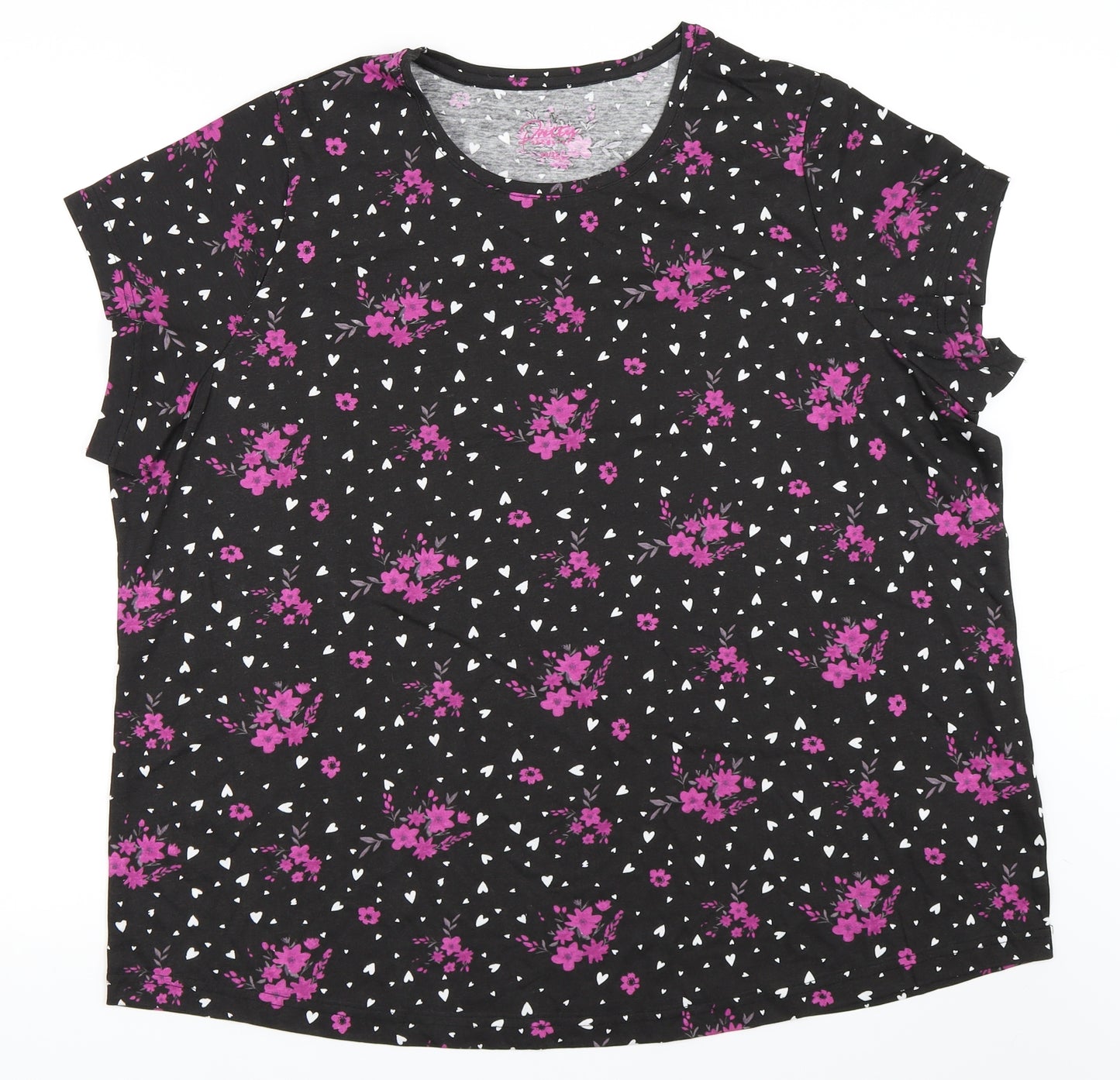 Pretty Secrets Womens Black   Basic T-Shirt Size 22
