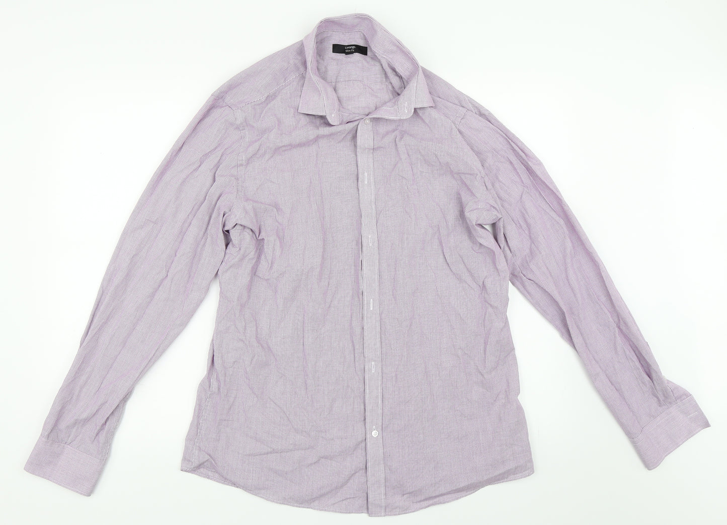 Gerorge Mens Purple    Dress Shirt Size 16