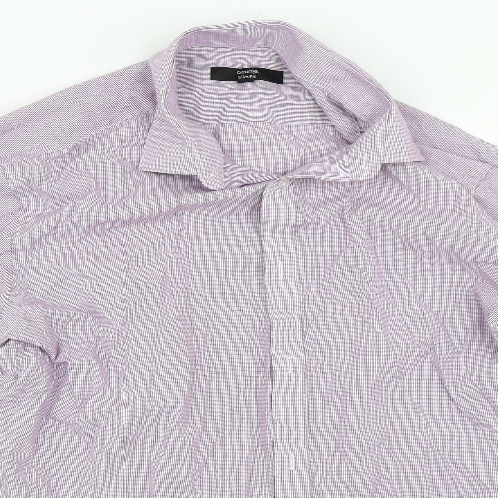 Gerorge Mens Purple    Dress Shirt Size 16