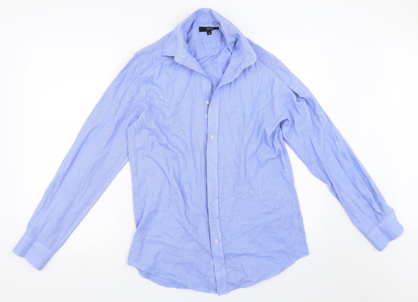 George Mens Blue    Dress Shirt Size 15