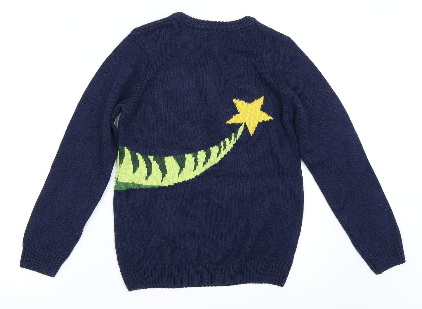 NEXT Boys Blue   Pullover Jumper Size 10 Years  - Christmas Dinosaur
