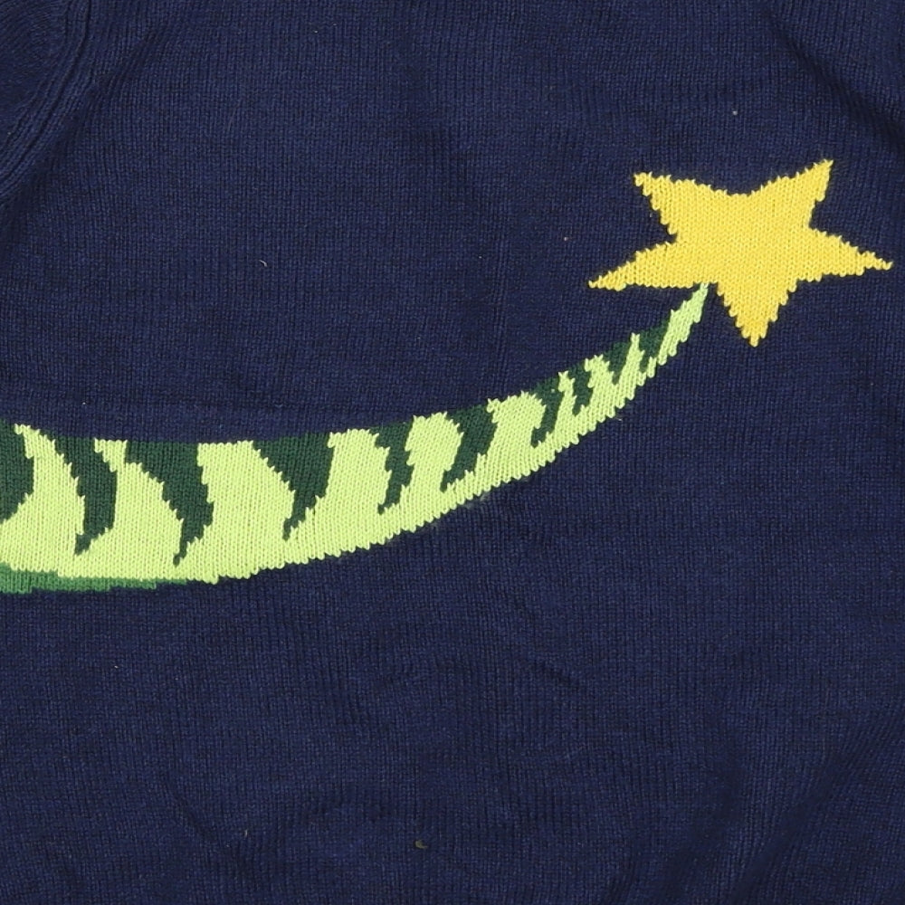 NEXT Boys Blue   Pullover Jumper Size 10 Years  - Christmas Dinosaur