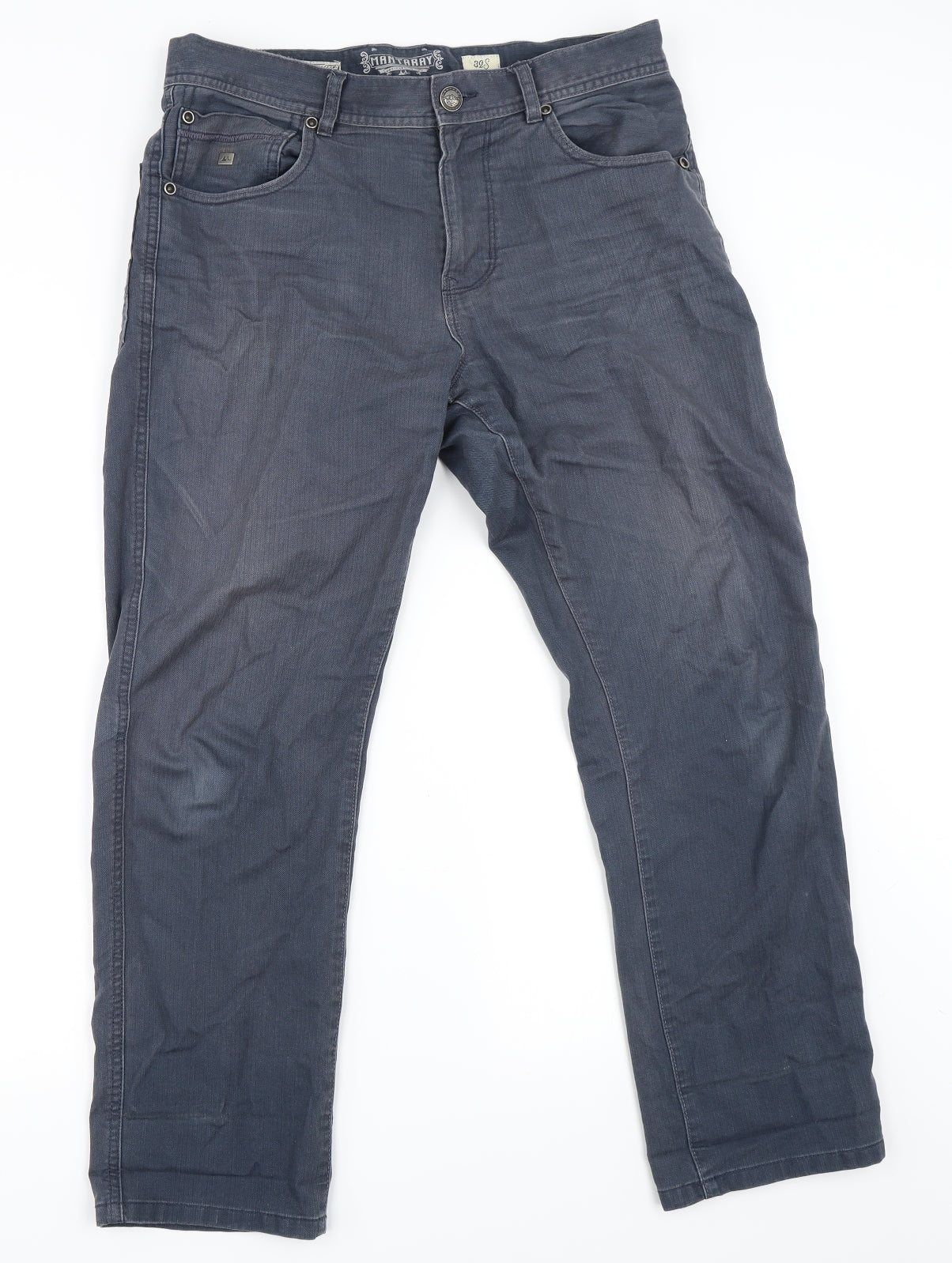Mantaray Mens Black  Denim Straight Jeans Size 32 in L28 in