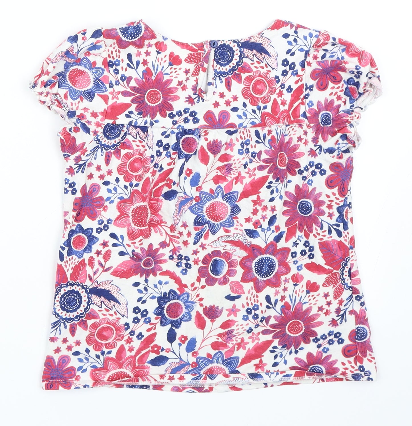 Marks and Spencer Girls White Floral  Basic T-Shirt Size 7-8 Years