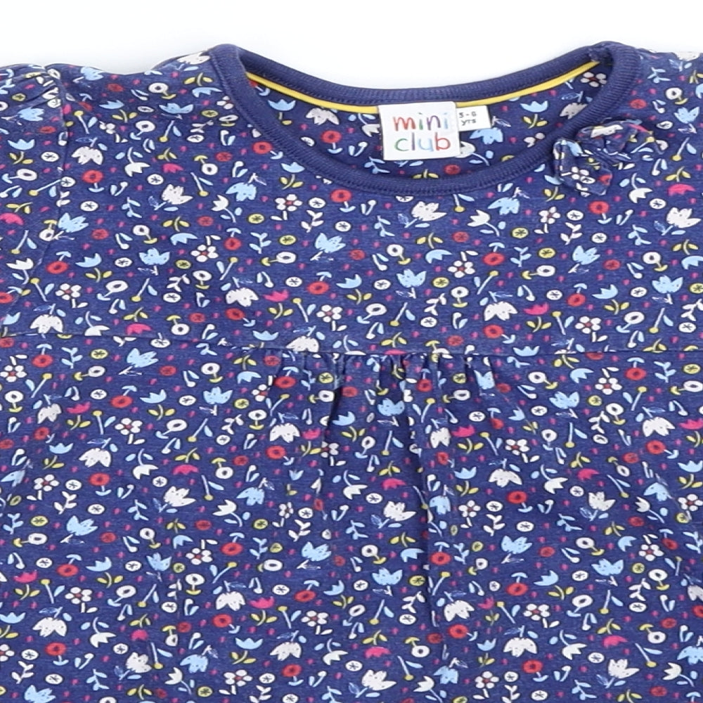 Mini Club Girls Blue   Basic T-Shirt Size 5-6 Years