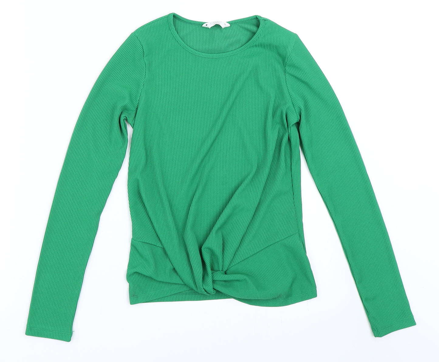Candy Couture Girls Green   Basic T-Shirt Size 13 Years