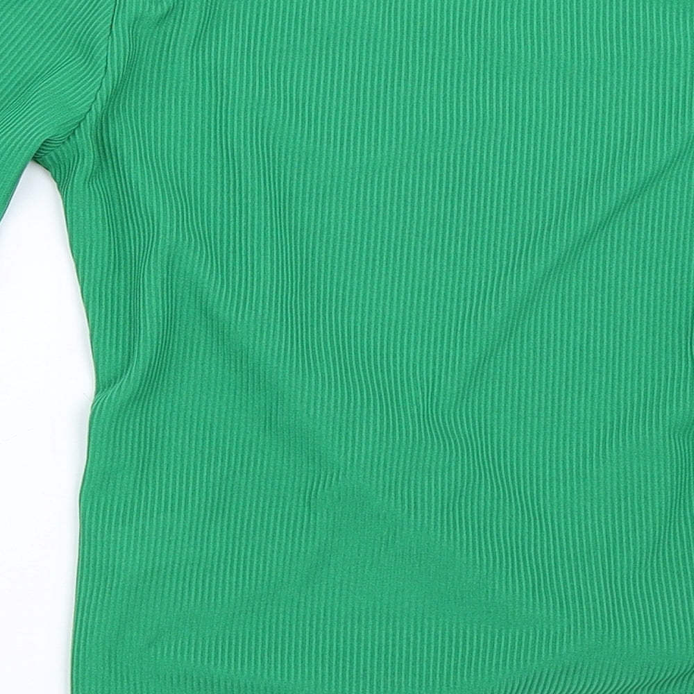 Candy Couture Girls Green   Basic T-Shirt Size 13 Years