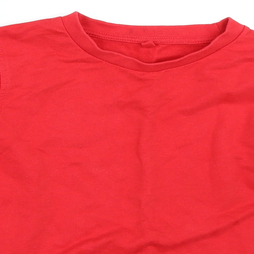 Preworn Girls Red   Pullover Sweatshirt Size 7-8 Years