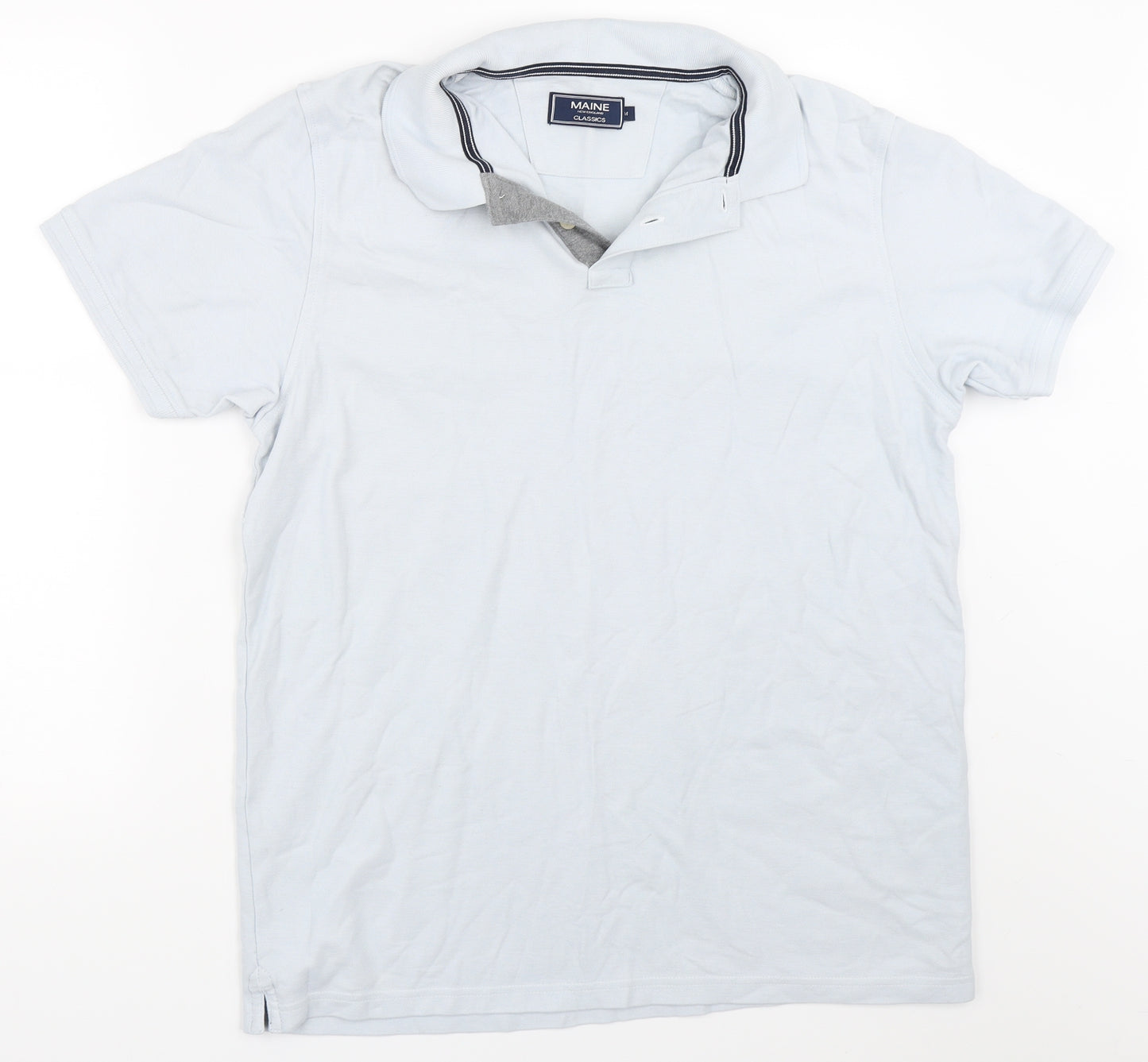 Maine New England Mens Blue    Polo Size M