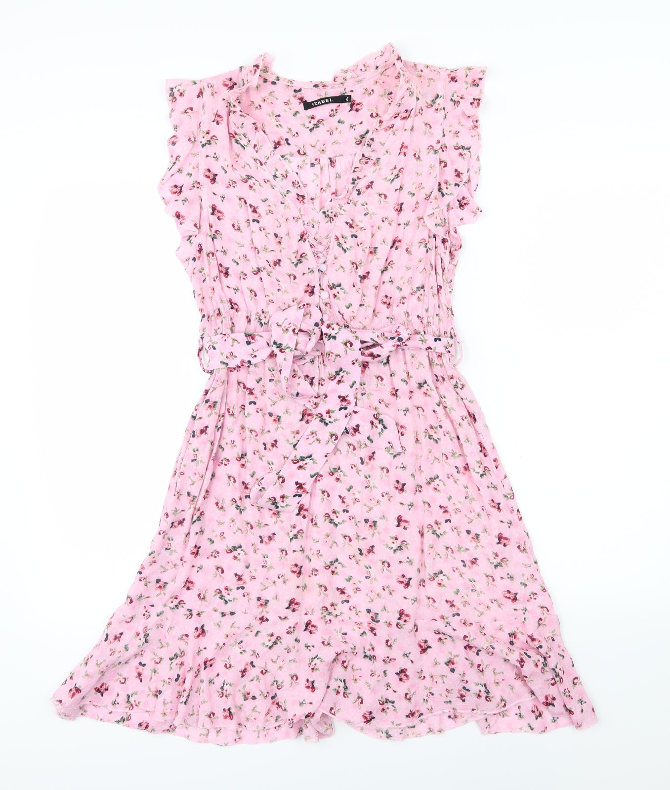 Izabel Womens Pink Floral  A-Line  Size XL