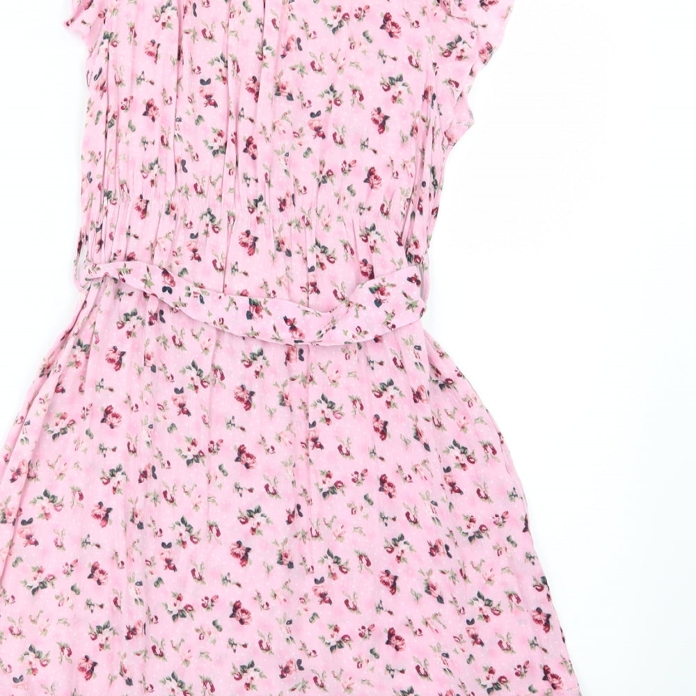 Izabel Womens Pink Floral  A-Line  Size XL