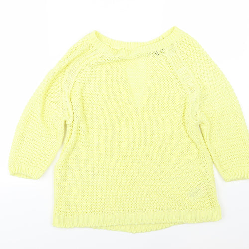 New Look Womens Yellow  Knit Pullover Jumper Size L