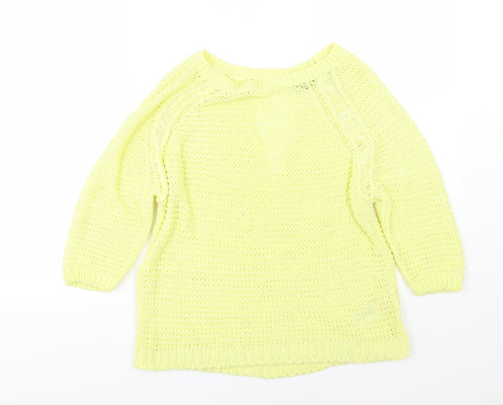 New Look Womens Yellow Knit Pullover Jumper Size L
