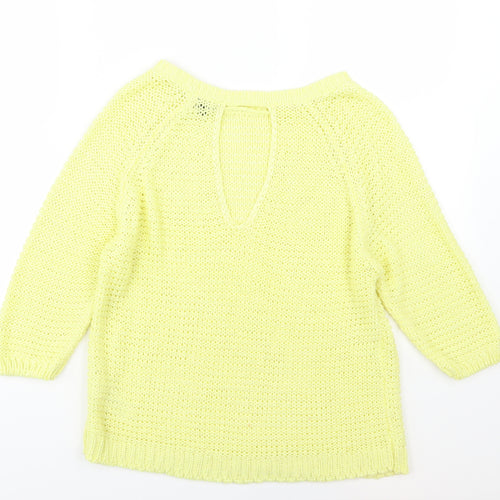 New Look Womens Yellow  Knit Pullover Jumper Size L
