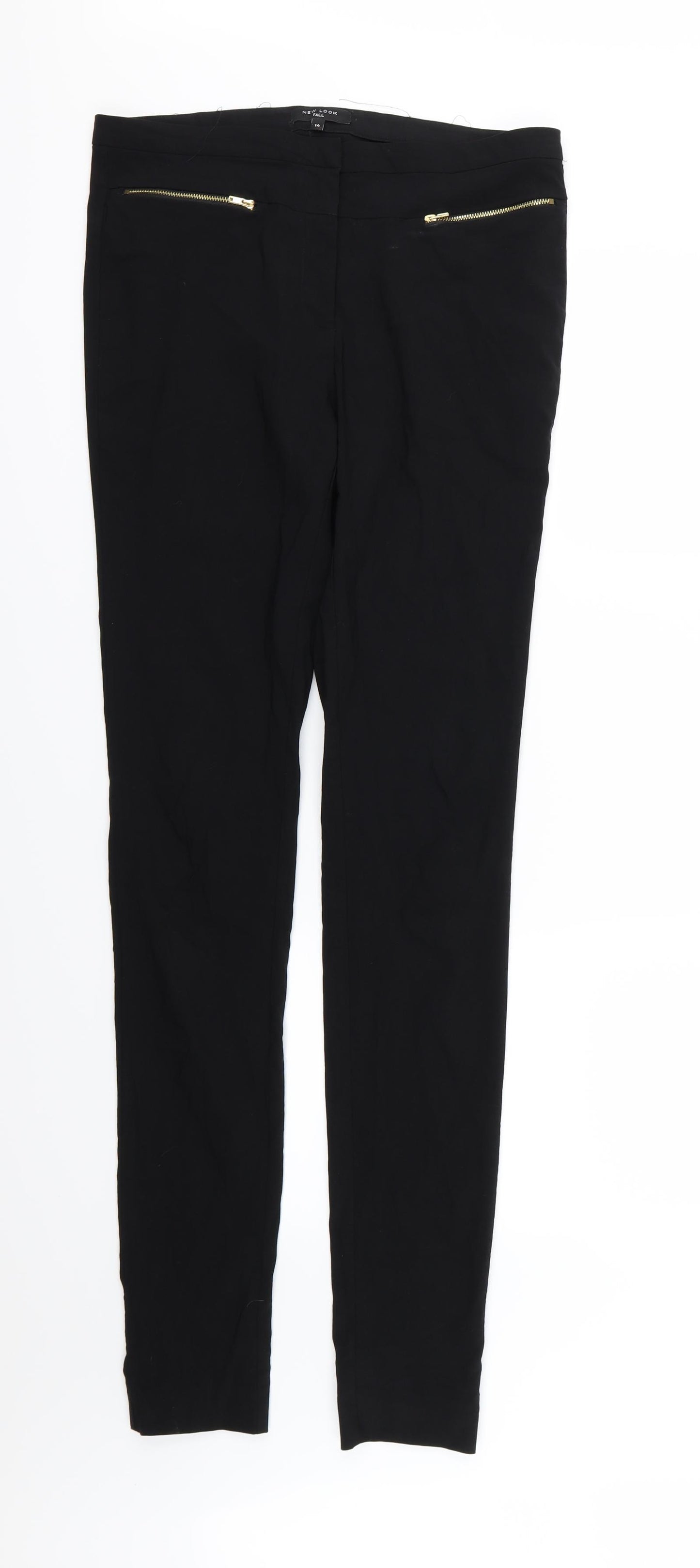 New Look Womens Black  Rayon Trousers  Size 14 L36 in