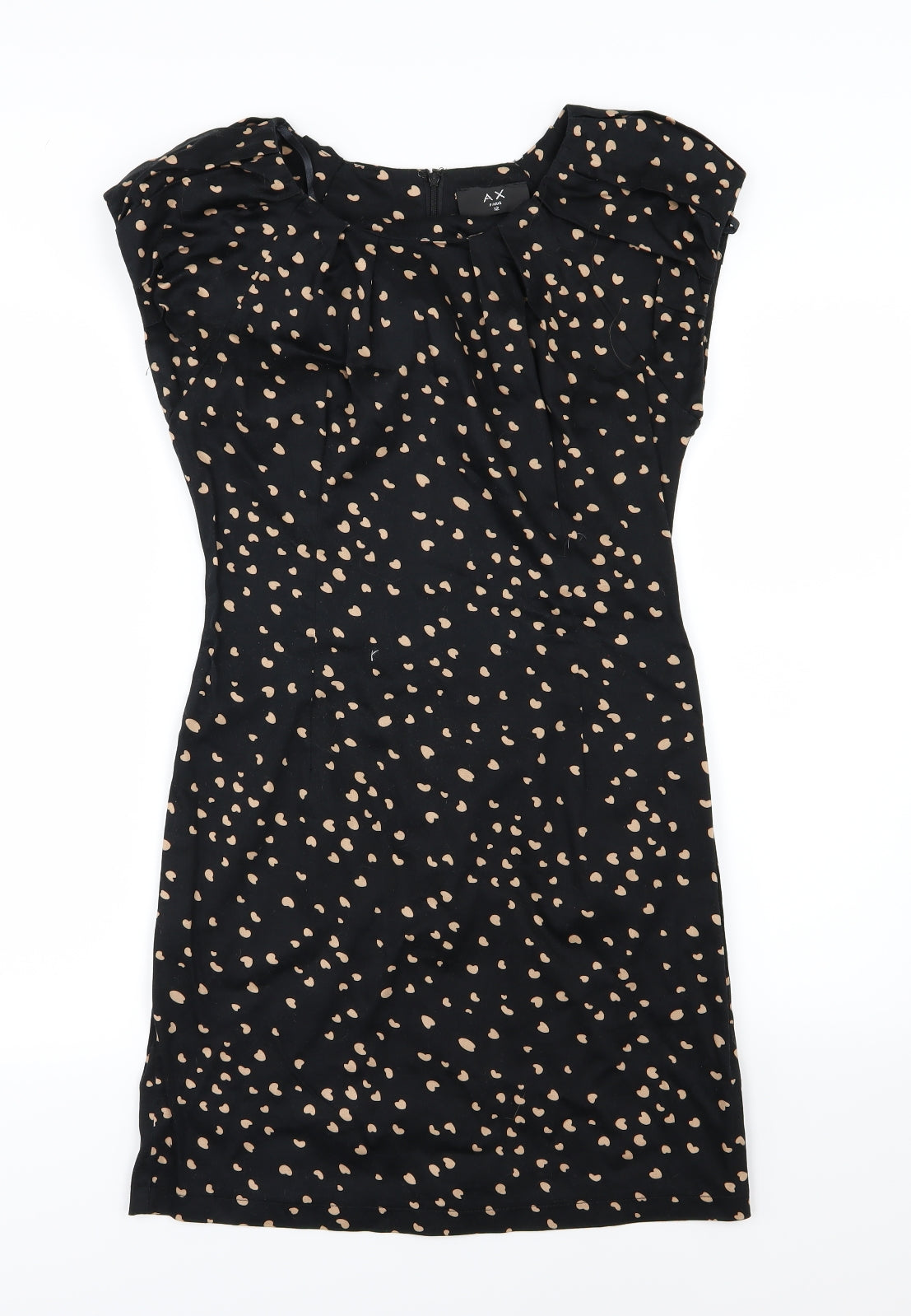 AX Paris Womens Black Polka Dot  Pencil Dress  Size 12