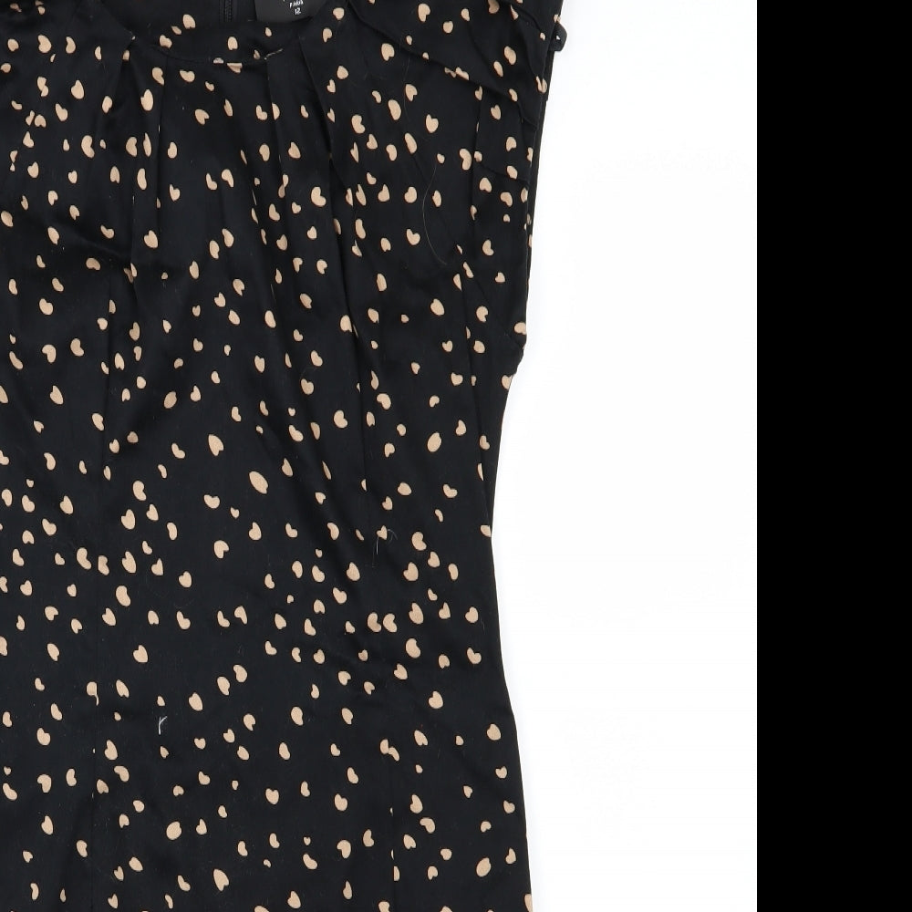 AX Paris Womens Black Polka Dot  Pencil Dress  Size 12