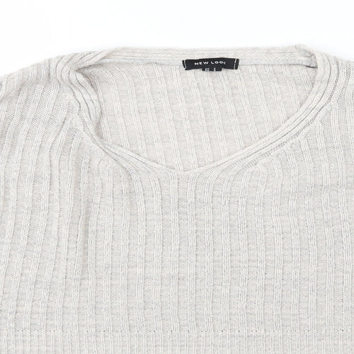 New Look Womens Grey  Knit Pullover Jumper Size S