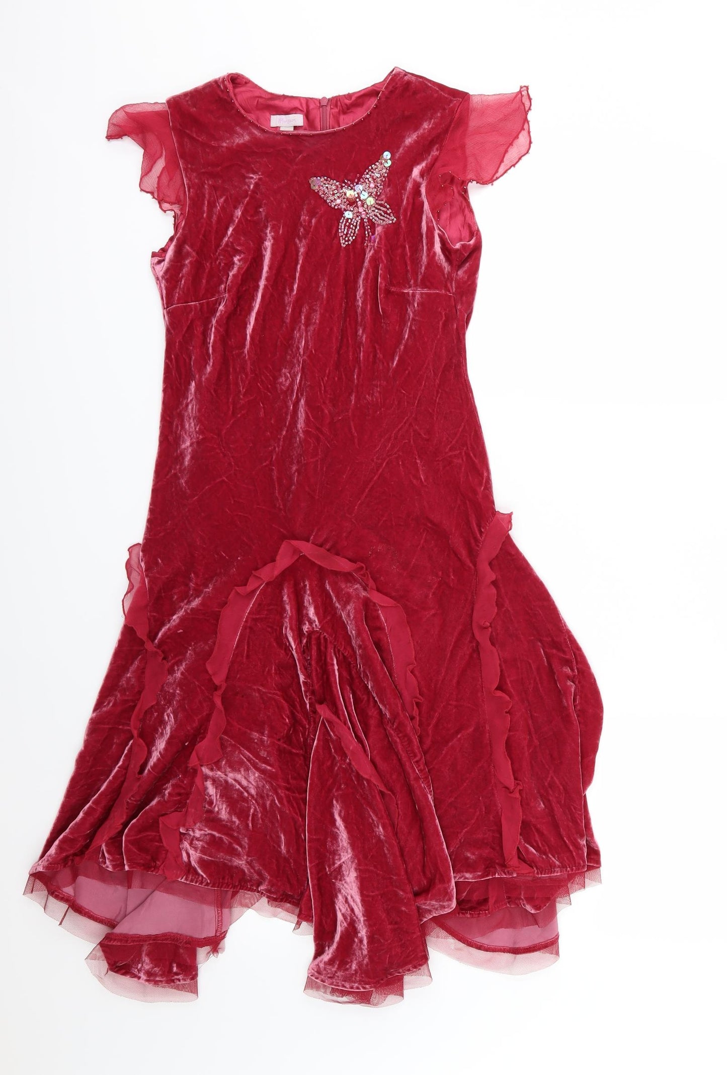Monsoon Girls Pink  Velour Maxi  Size 11-12 Years
