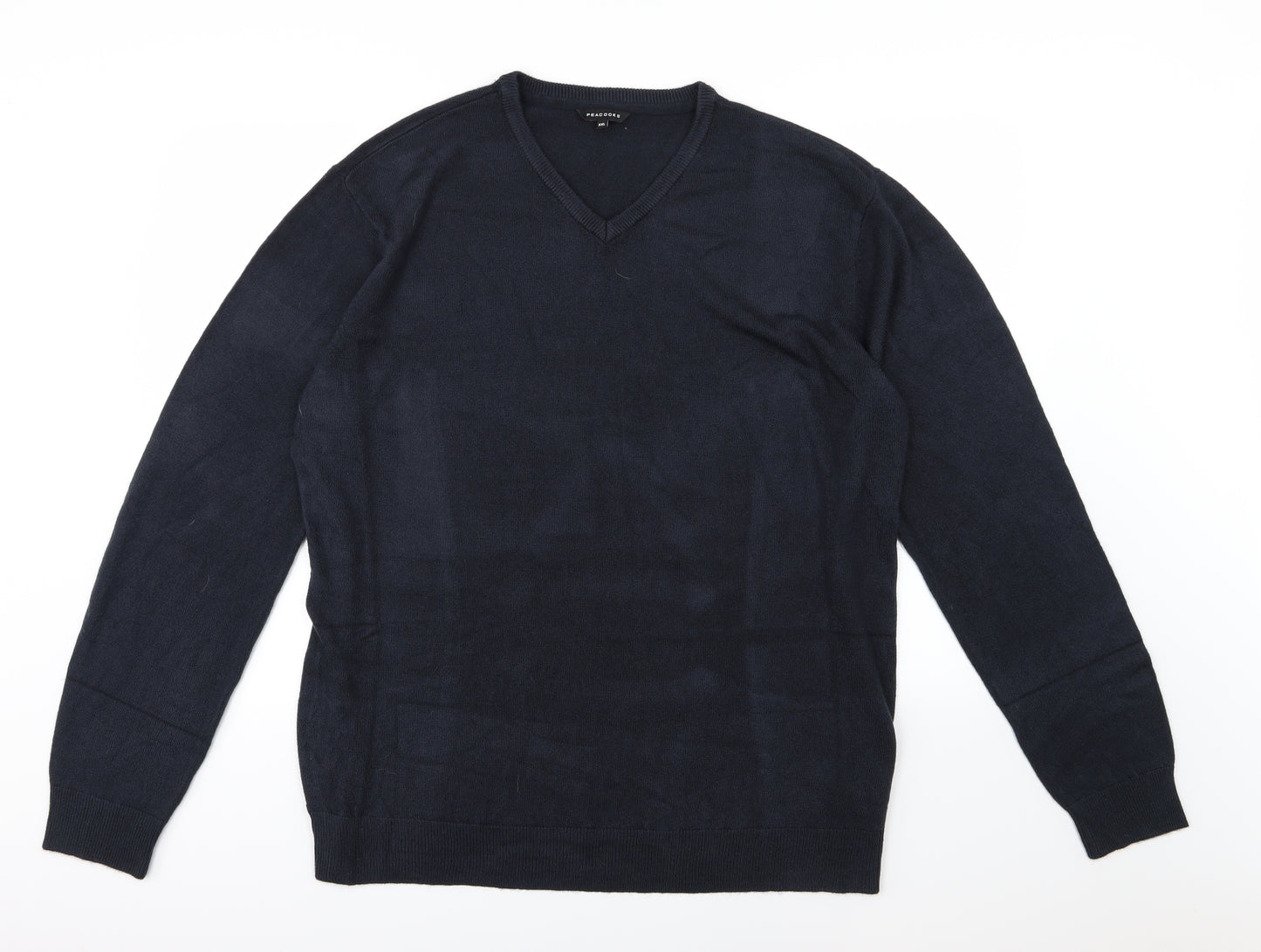 Peacocks Mens Black  Knit Pullover Jumper Size 2XL