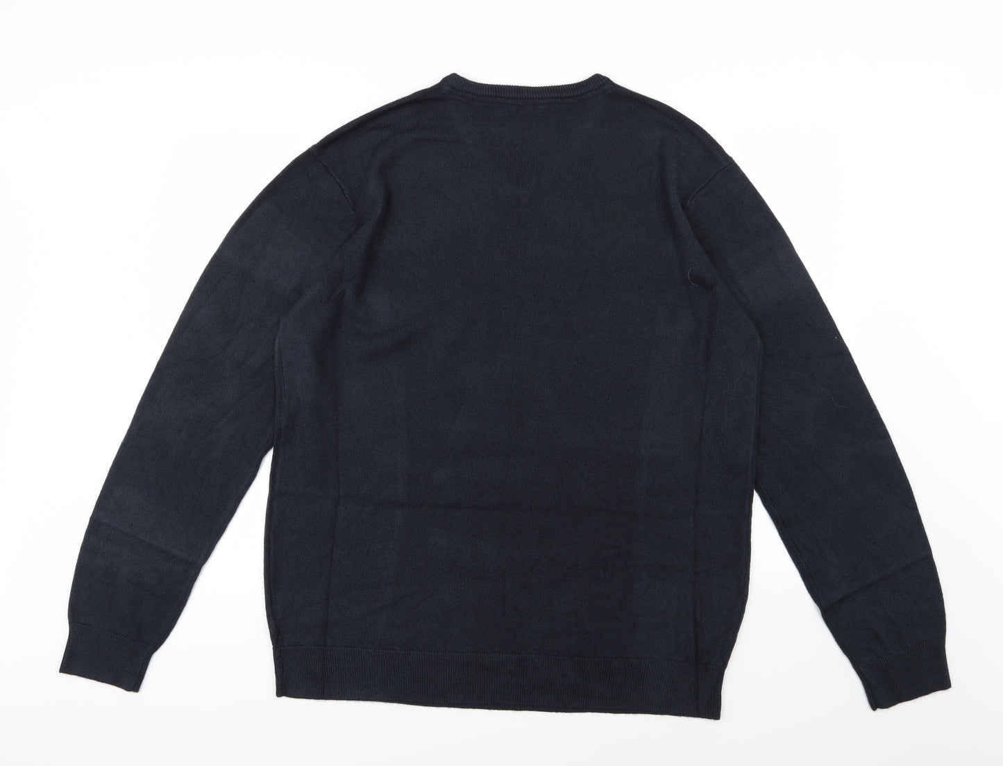 Peacocks Mens Black  Knit Pullover Jumper Size 2XL